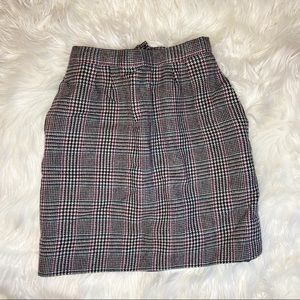 JONES NEW YORK PLAID WOOL PENCIL SKIRT